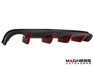 FIAT 500 Rear Diffuser in Carbon Fiber - Estremo Aerography - Red Candy